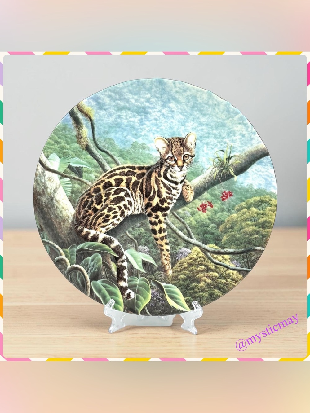 Vintage 1990 THE MARGAY COLLECTOR PLATE Great Cats Of Americas Bradford Exchange